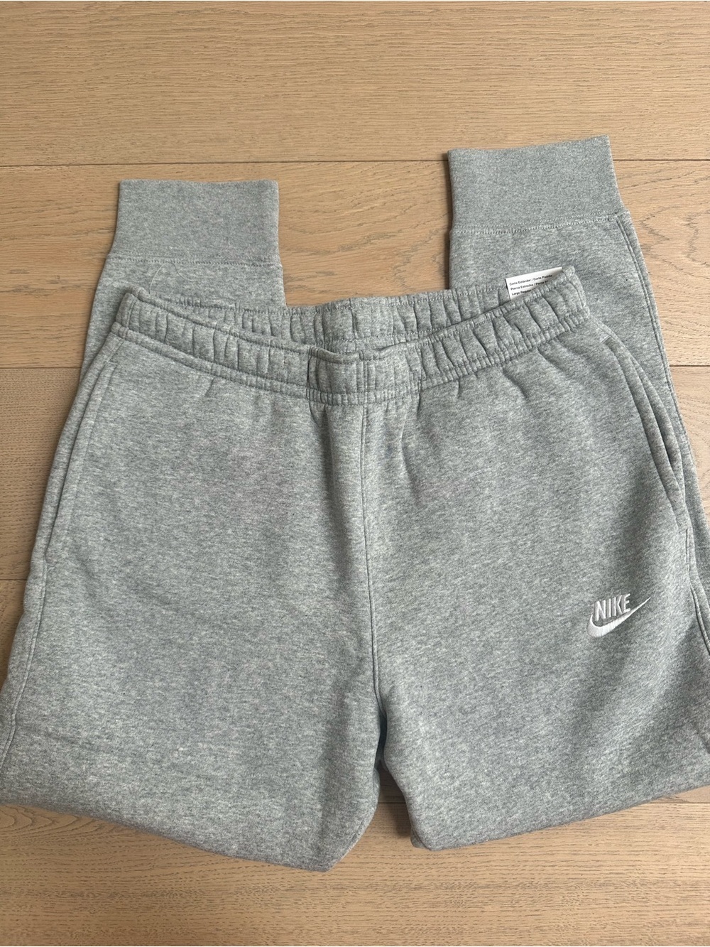 Nike Kids Light Gray Fleece Shorts with White Swoosh